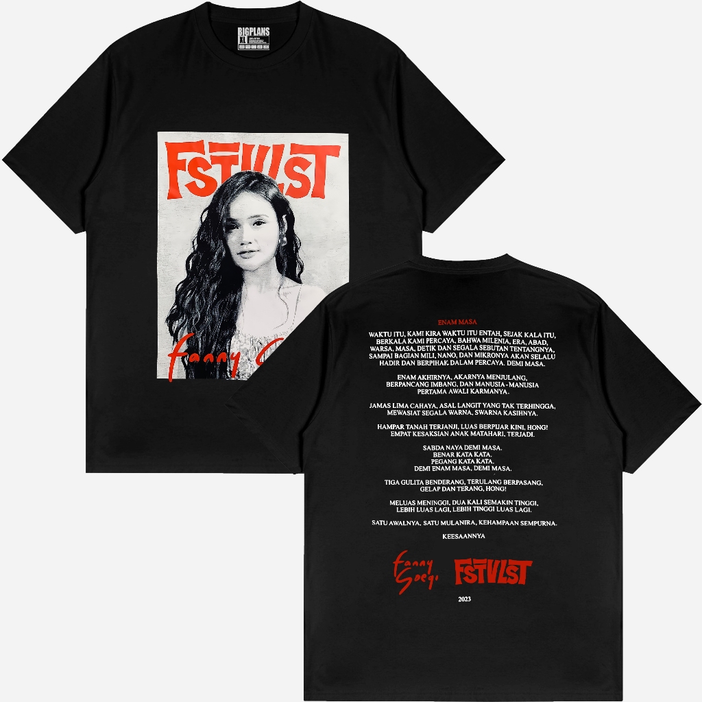 KAOS FANNY SOEGI ENAM MASA FSTVLST / KAOS BAND / KAOS MUSIK DISTRO PRIA WANITA TERLARIS
