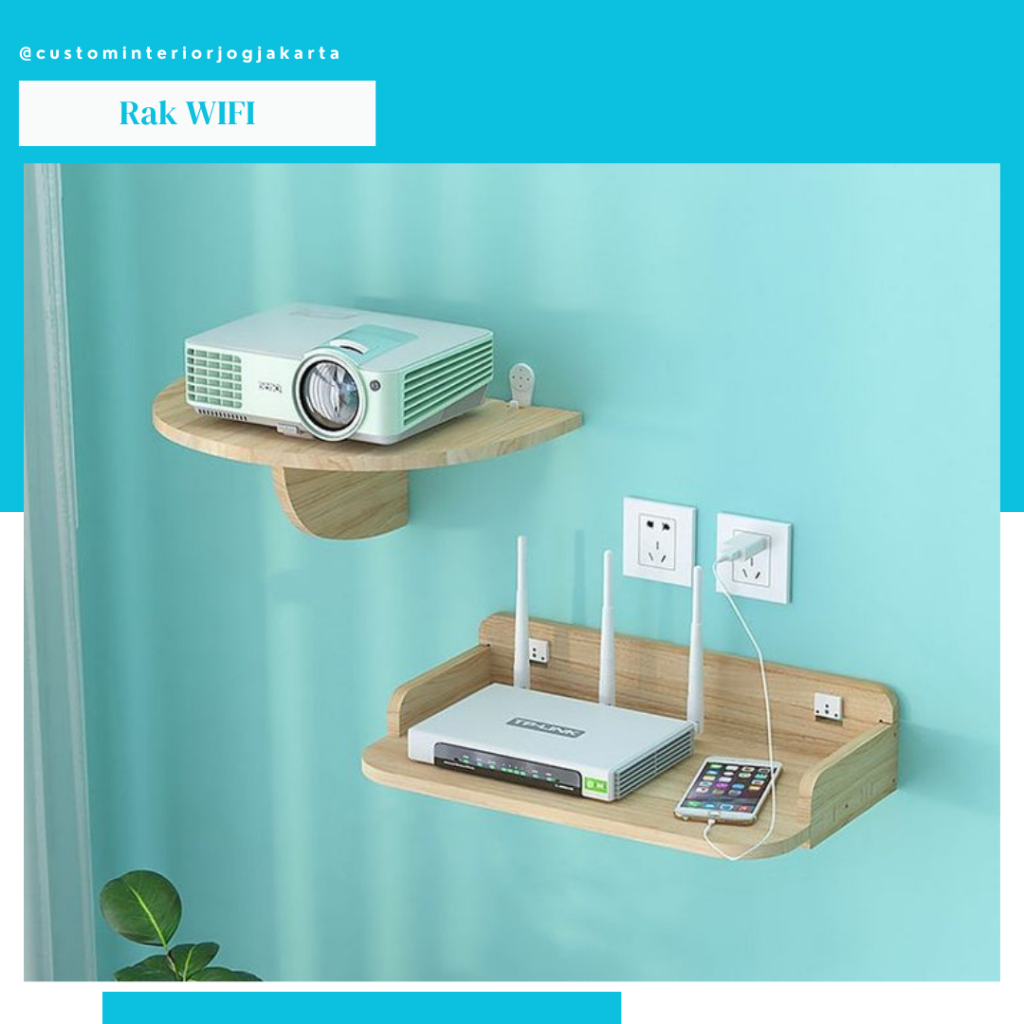 Rak Set Top Box Dan Modem Wifi Tempel Dinding Tempat Remot Ac Tv