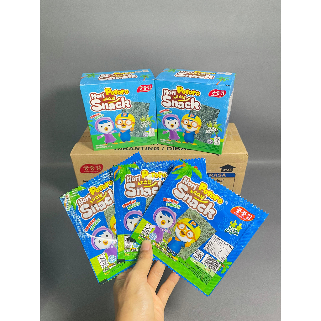 

NEW NORI PORORO SNACK 1 BOX ISI 12 PCS RASA BBQ | ORIGINAL