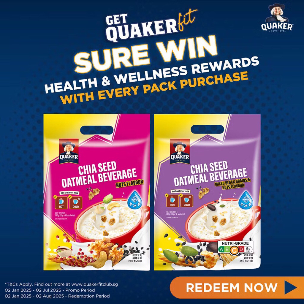 

Quaker Oats Chia Seed Oatmeal Drink 10s x 31.8g