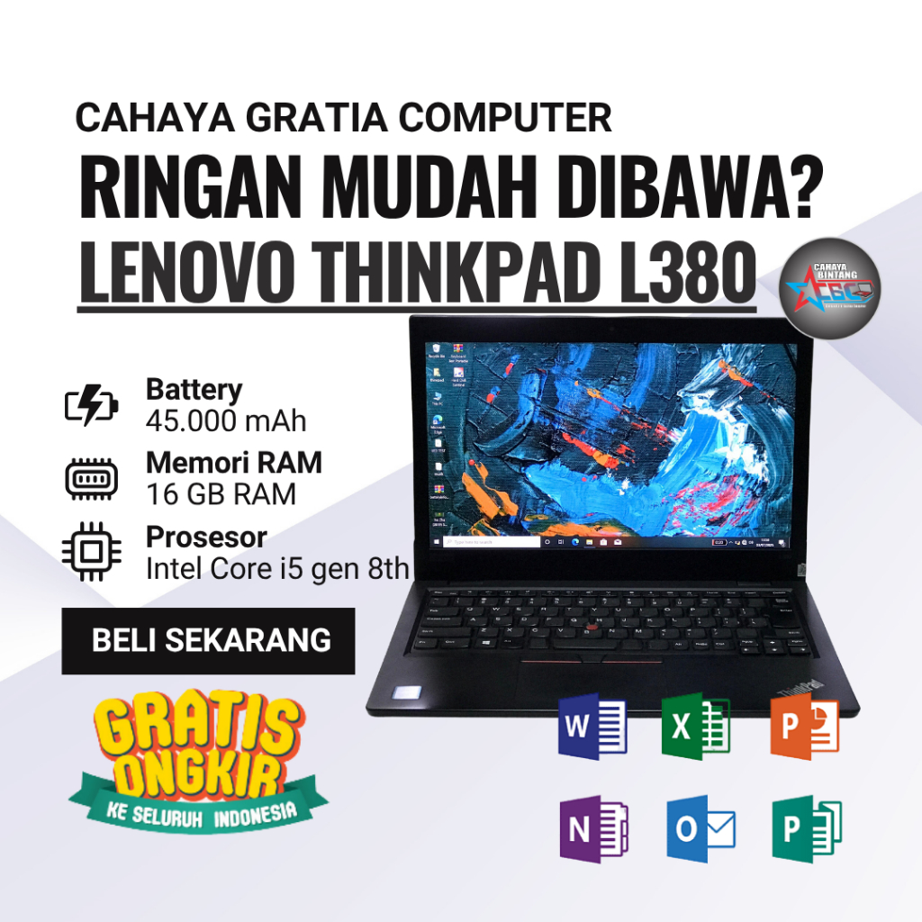 LENOVO THINKPAD L380 CORE I5-8250U RAM 16GB SSD 256GB 1.8GHz