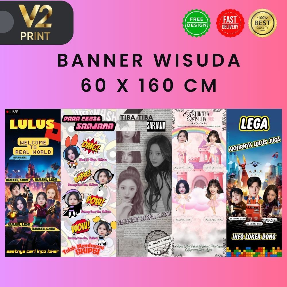 CETAK BANNER SPANDUK WISUDA KELULUSAN GRADUATION SEMPRO SIDANG SKRIPSI BENER BANER SEPANDUK MURAH LU