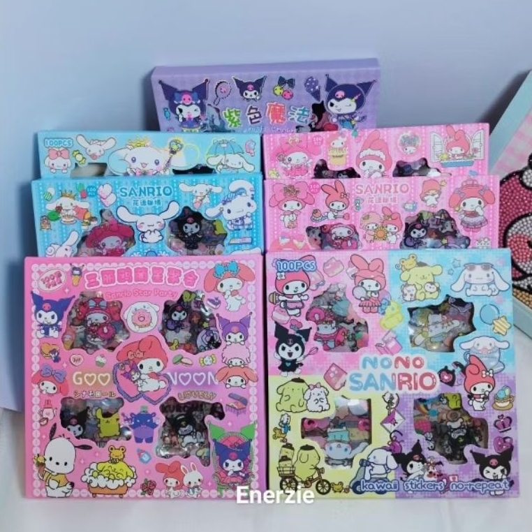 

Sticker 2D isi 100 Lembar Stiker Karakter Sanrio Stiker Lucu Karakter Kuromi Cinnamorol MyMelodi