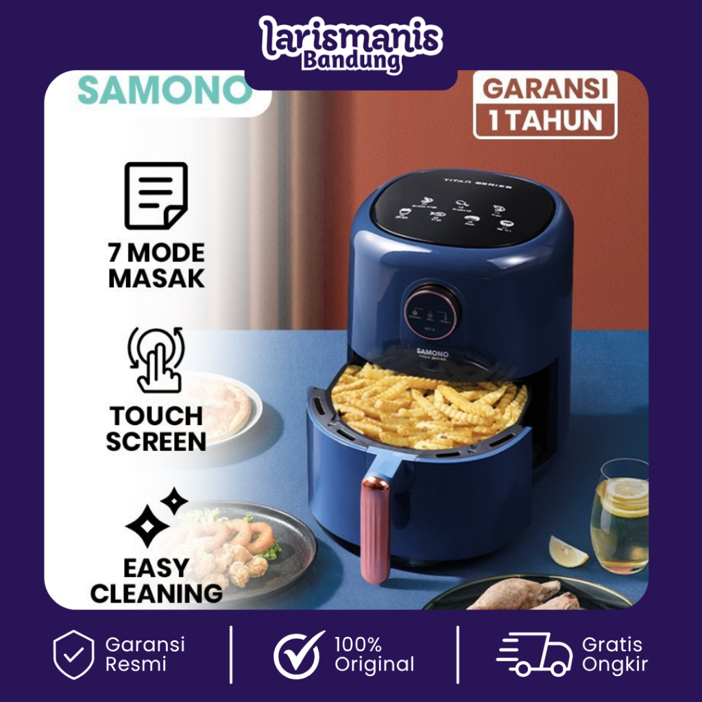 SAMONO Air Fryer 4 Liter SW-AFBE04 Biru Alat Penggorengan Tanpa Minyak
