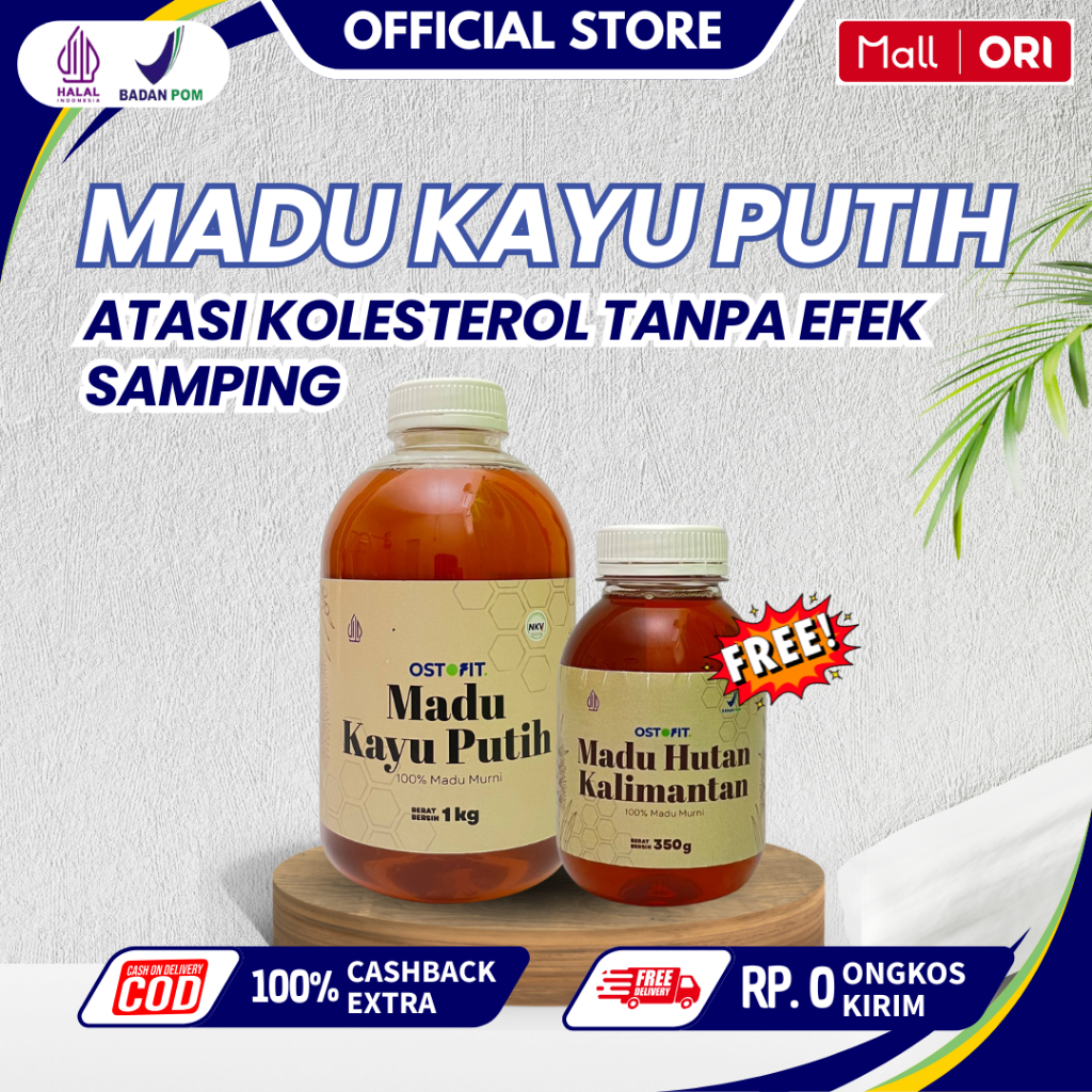 

OSTOFIT Bunding Madu Kayu Putih 1KG + Madu Hutan Kalimantan 350gr - Tanpa Campuran Lebih Hemat