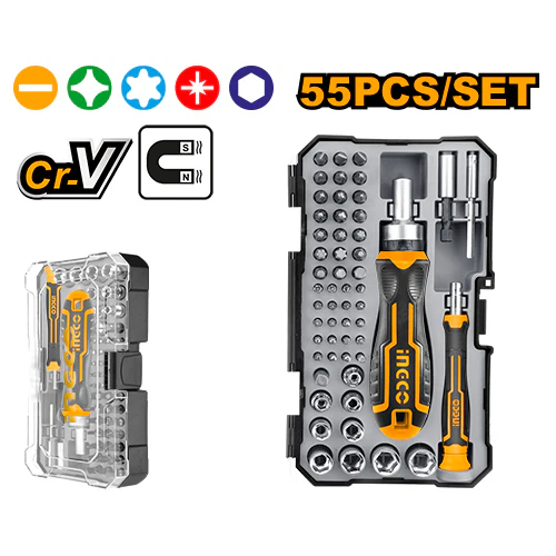 INGCO HKSDB0558 Obeng Presisi Tool 55 Pcs Precision Screwdriver Set