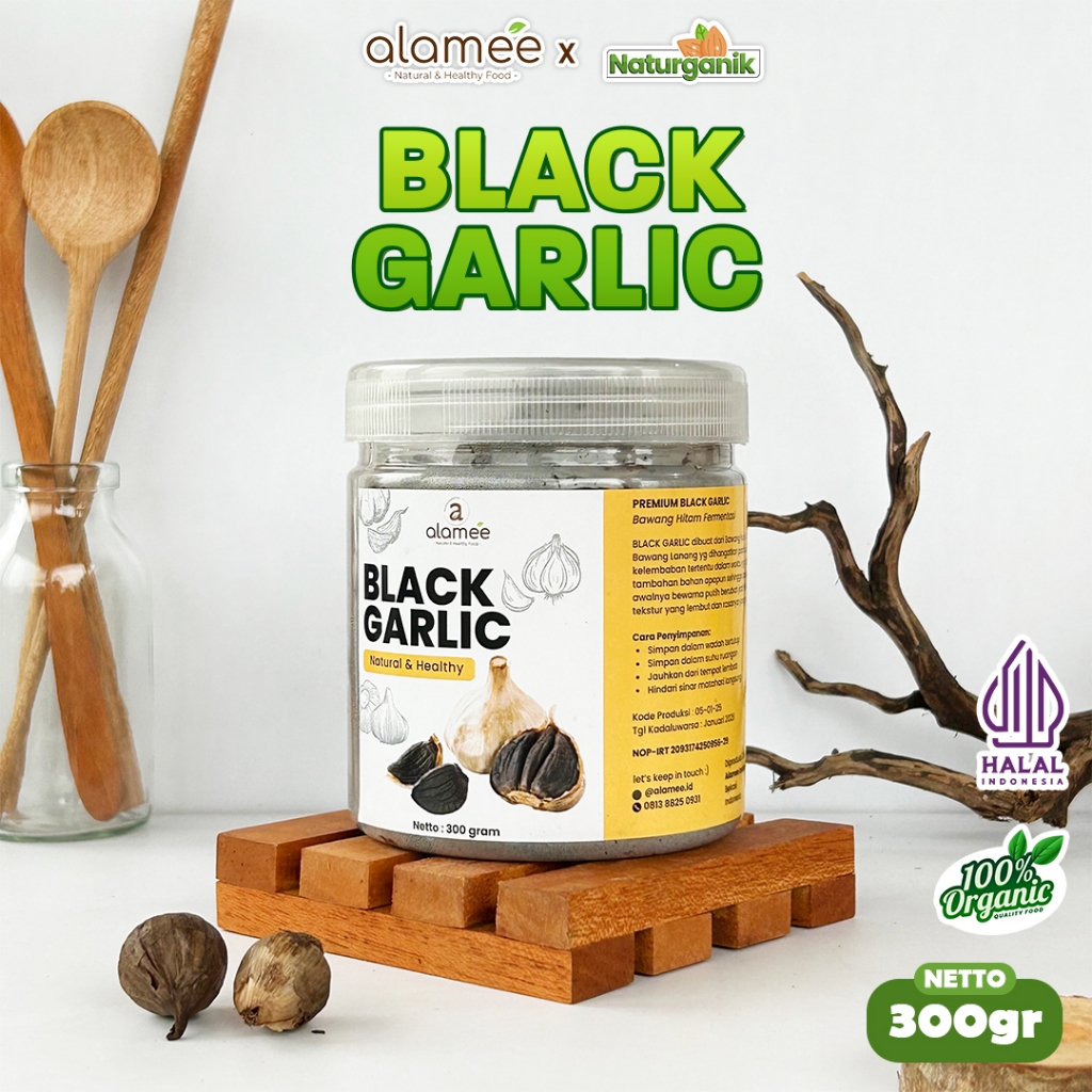 

ALAMEE Bawang Lanang Black Garlic Hitam Tunggal Premium 300gr Naturganik