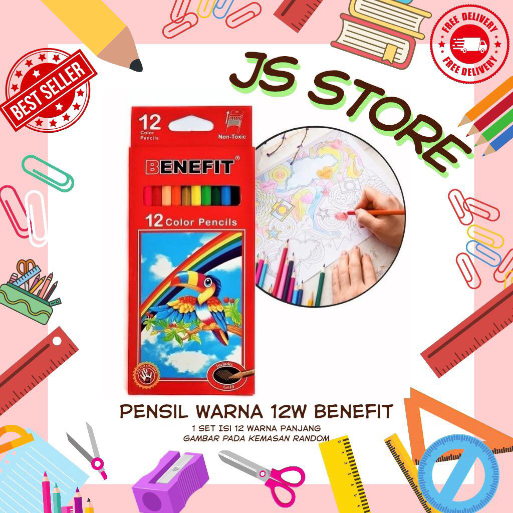 

Pensil Warna Panjang 12 Warna Benefit