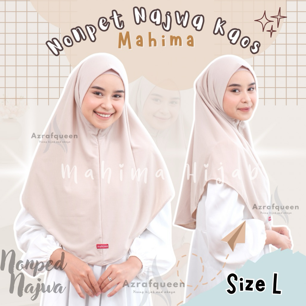 [READY STOCK] “Size L” NONPET NAJWA KAOS MAHIMA - Jilbab Nonped Nazwa Kaos Mahima Hijab Size L