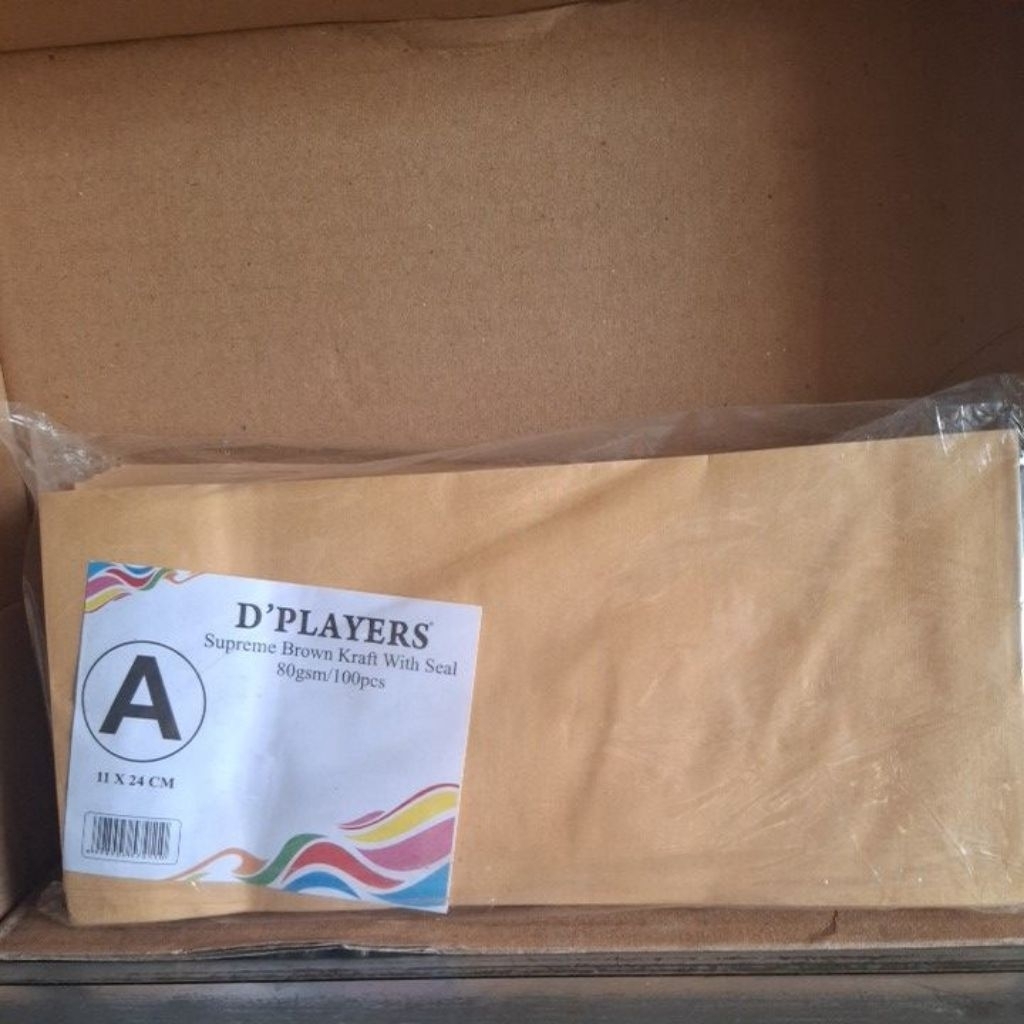 

(Pak) amplop samson / amplop coklat berperekat D'players supreme brown kraft with seal 80gsm/100pcs