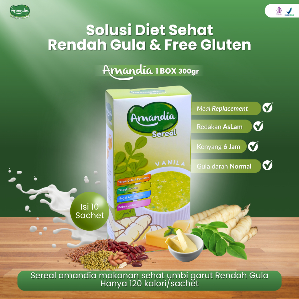 

Amandia Sereal Makanan Sehat Bantu Turunkan Berat Badan & Mengecilkan Lingkar Perut