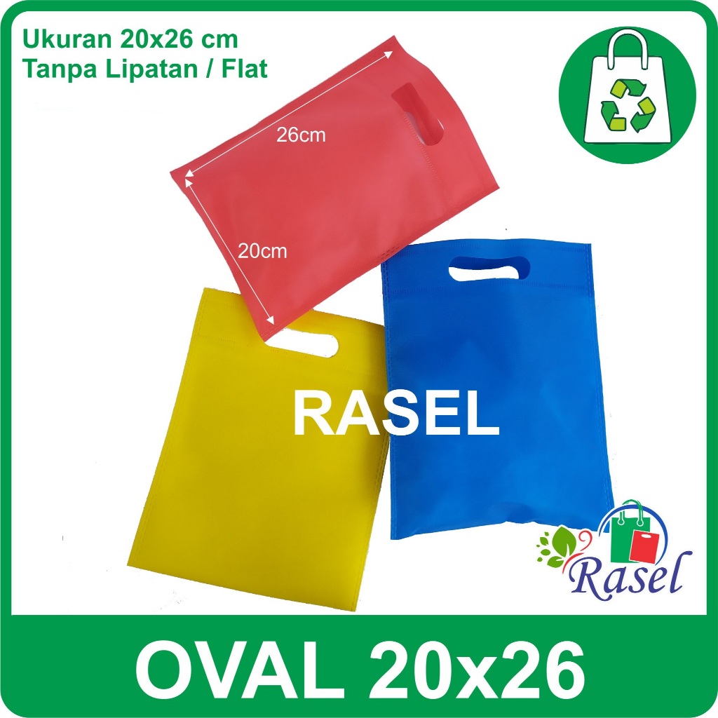 

OVAL 20x26 cm goodie bag tas kain spunbond