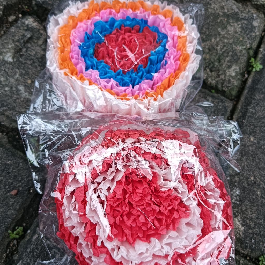 

1 Pcs Kertas Crepe Motif Kerut Hiasan Ultah Merah Putih Mix Warna Krep Craf Crep Crap Panjang 300cm Grosir