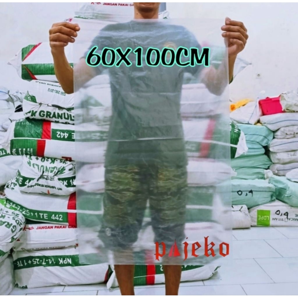 Kantong Plastik Sampah Bening 60 x 100 Cm , Plastik Pembungkus Boneka , Plastik Bening Transparan 60