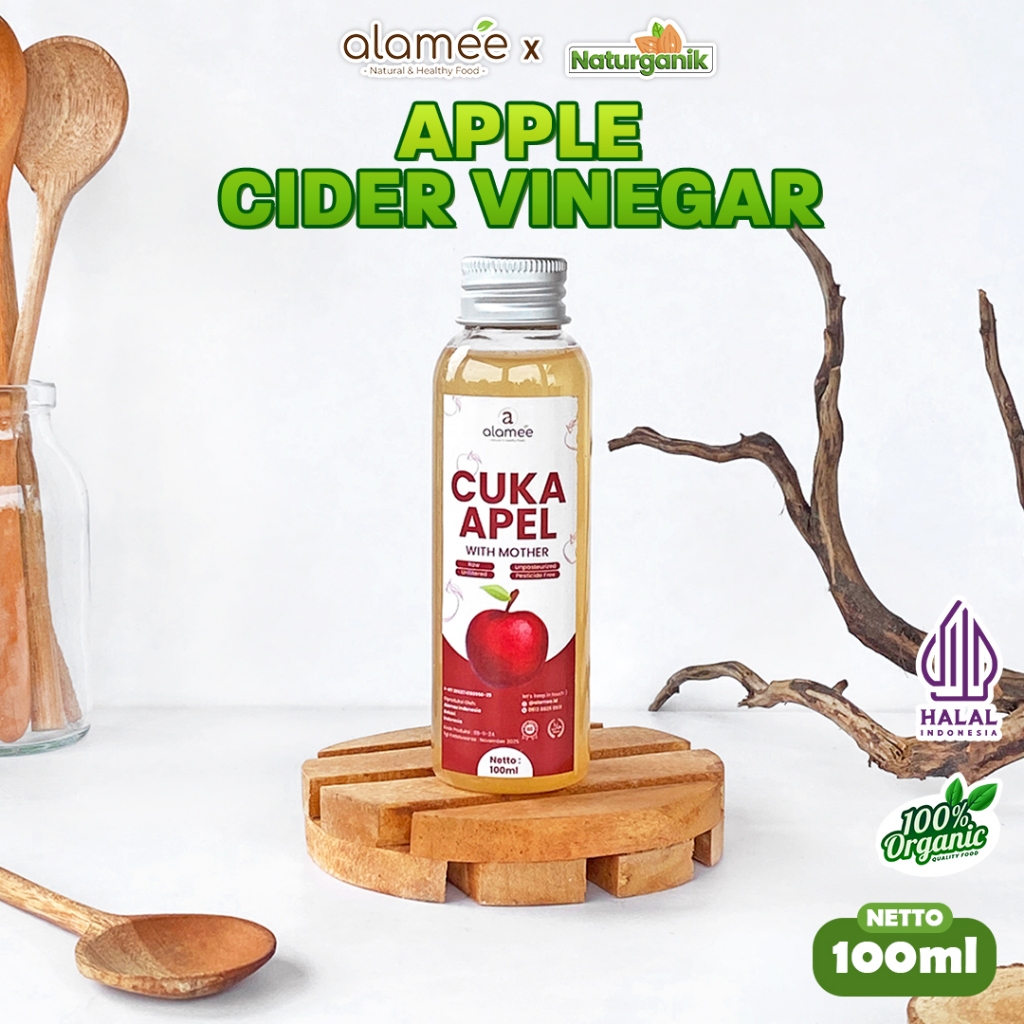 

ALAMEE Cuka Apel Original Organik Apple Cider Vinegar With Mother Sari Buah 100ml Naturganik