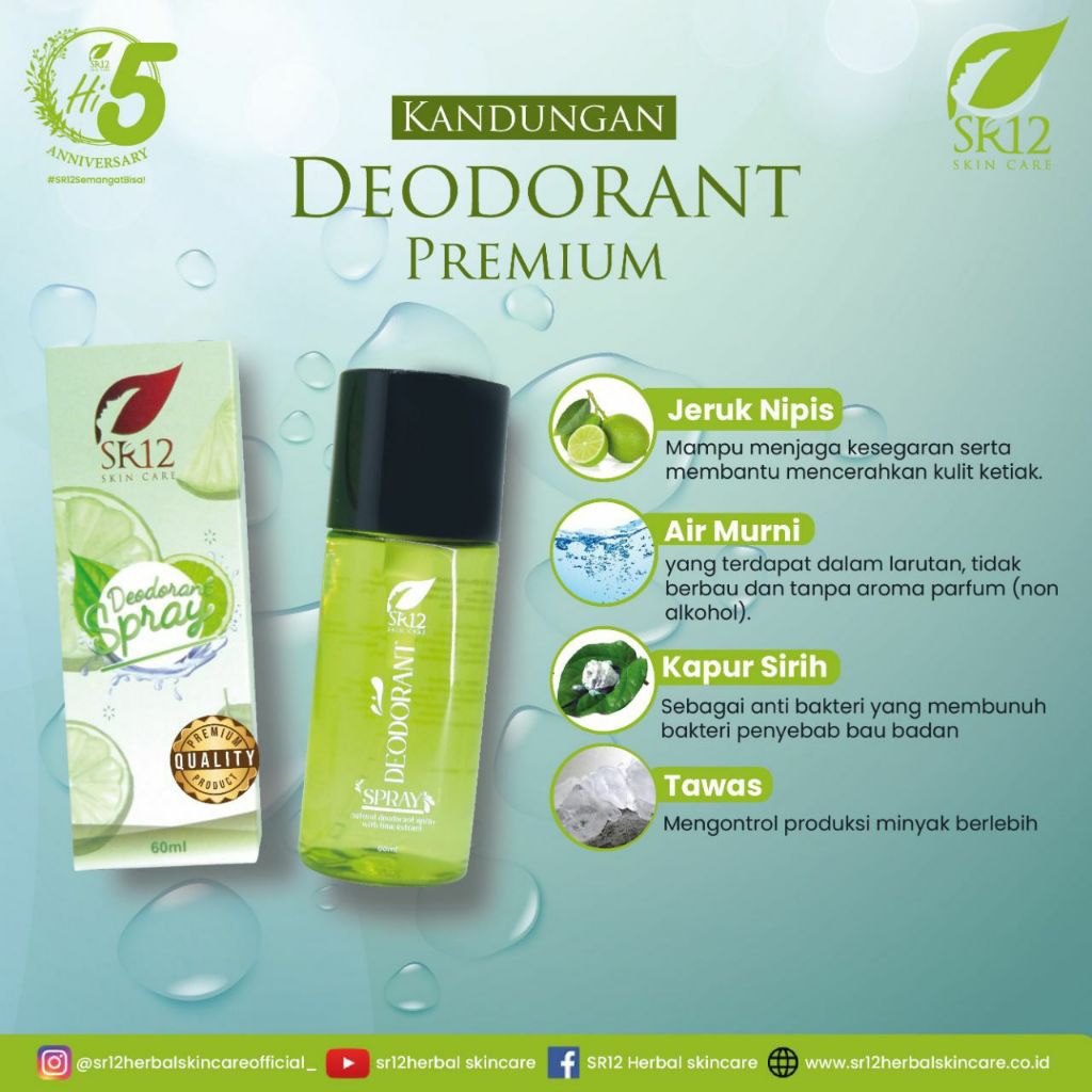 Deodorant Spray Reguler & Premium SR12 Nagita Slavina Mama Gigi Sultan Andara Membantu Menghilangkan