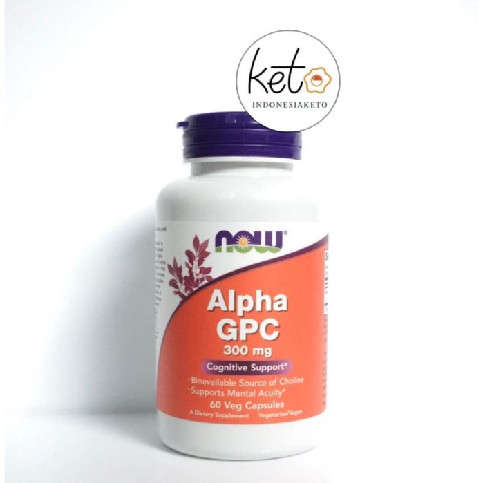NOW Alpha GPC 300mg , 60 Veg Capsules , Cognitive Support , ORI 100% USA