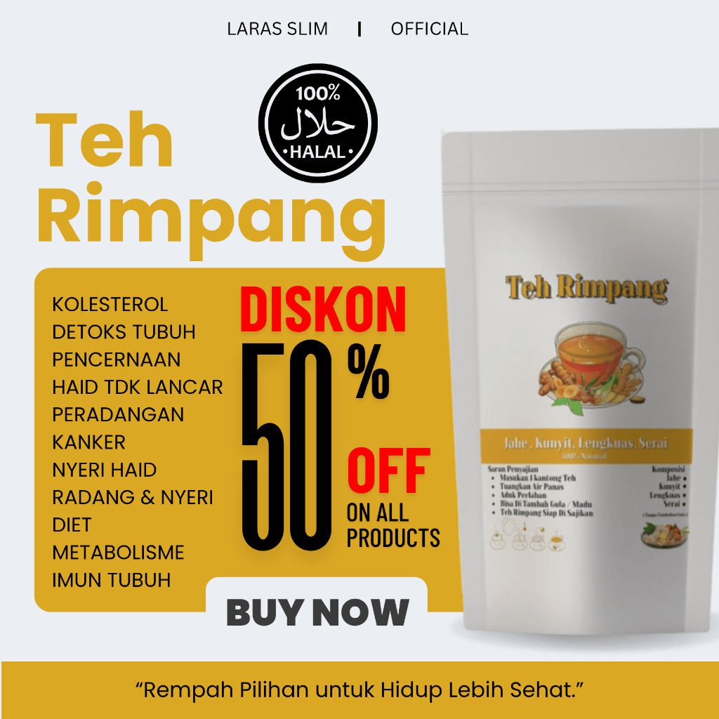 

Teh Rimpang JSR Dr Zaidul Akbar - Minuman Sehat Penghangat Tubuh, Detoks, Jaga Daya Tahan Tubuh, Redakan Masuk Angin & Pegal – 100% Alami Tanpa Bahan Kimia Teh Rimpang Nusantara – Minuman Herbal Alami dari Jahe, Kunyit, Sereh, Lengkuas – Hangat, Sehat, da