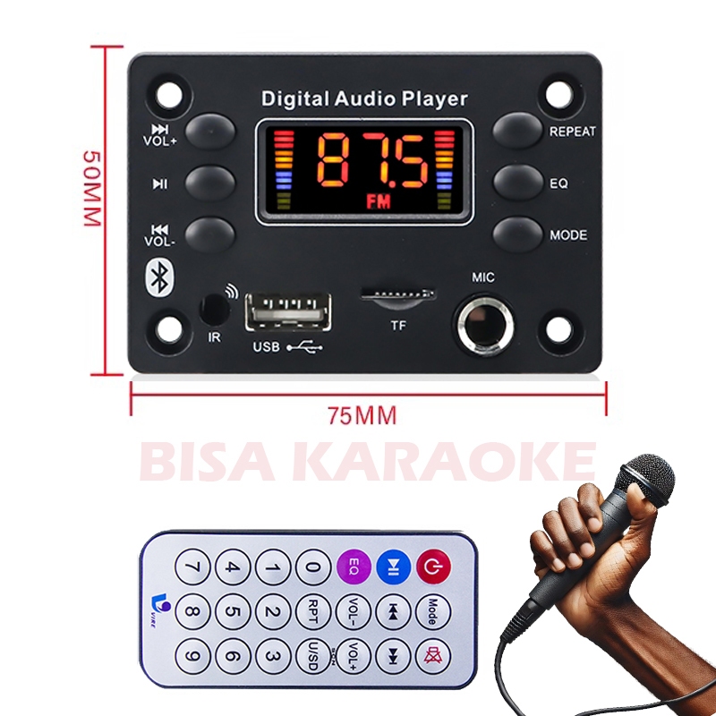 Modul MP3 Bluetooth Dilengkapi Soket Mic Bisa Karaoke 12 Volt