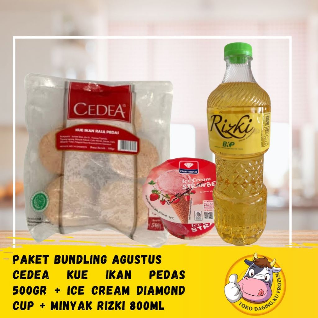 

PAKET BUNDLING CEDEA KUE IKAN PEDAS + ICE CREAM DIAMOND CUP + MINYAK RIZKI 800ML