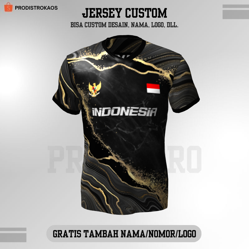 Kaos Jersey Futsal Hitam Gold Motif Abstrak 397 - Jersey Badminton Pingpong Lari Volly dll