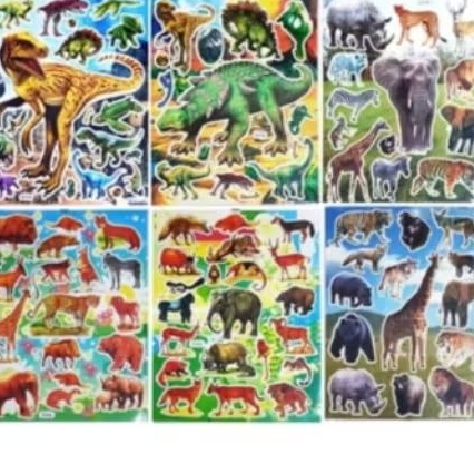 

sticker mainan anak tema animals jungle harga 1 lembar sticker uk 24 cm x19 cm