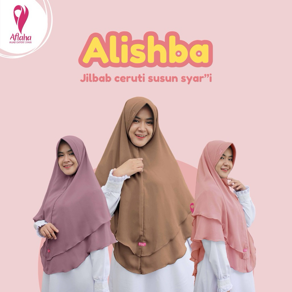 ALISHBA JILBAB CERUTI SUSUN BY AFLAHA HIJAB