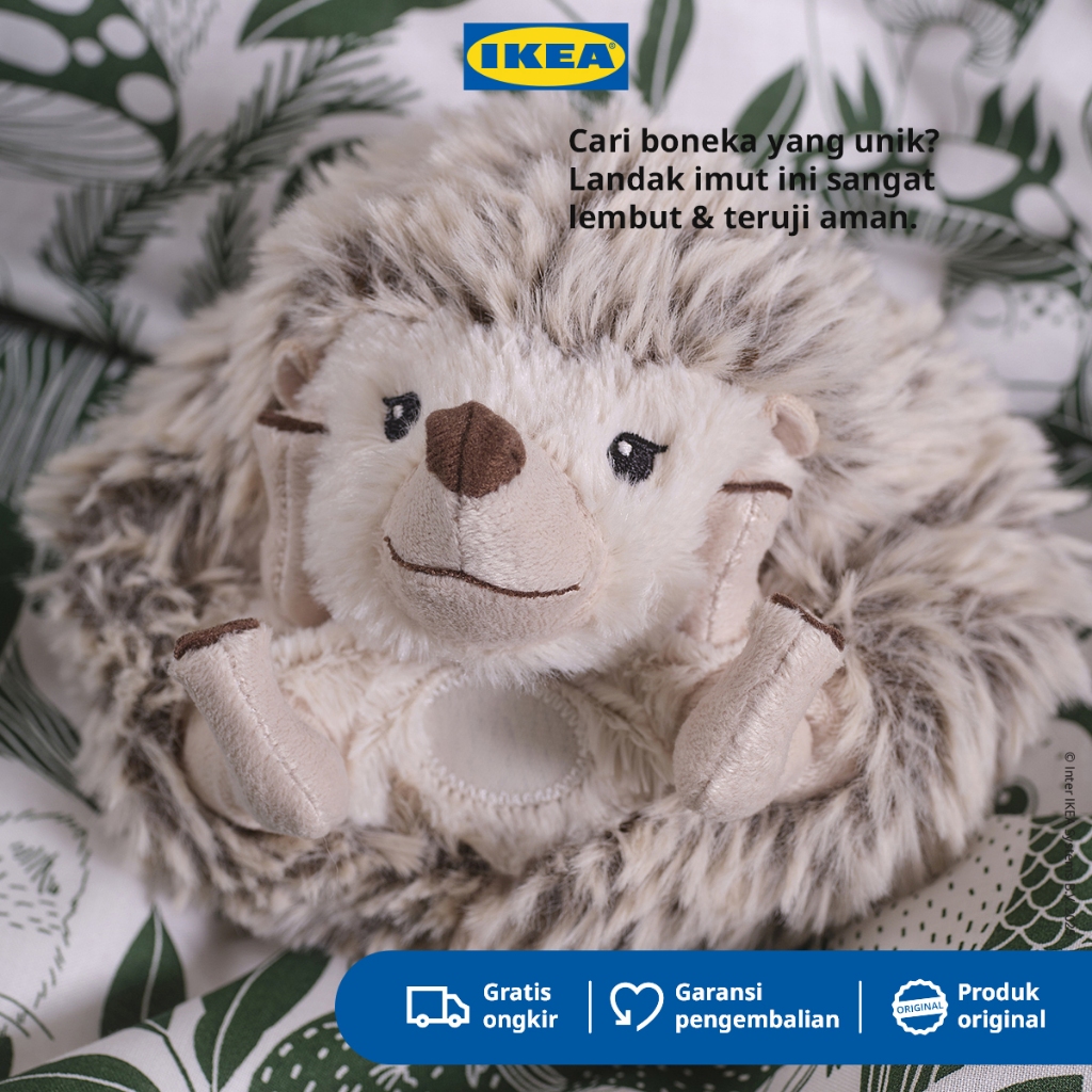 IKEA SKOGSDUVA Boneka Landak Krem 21cm