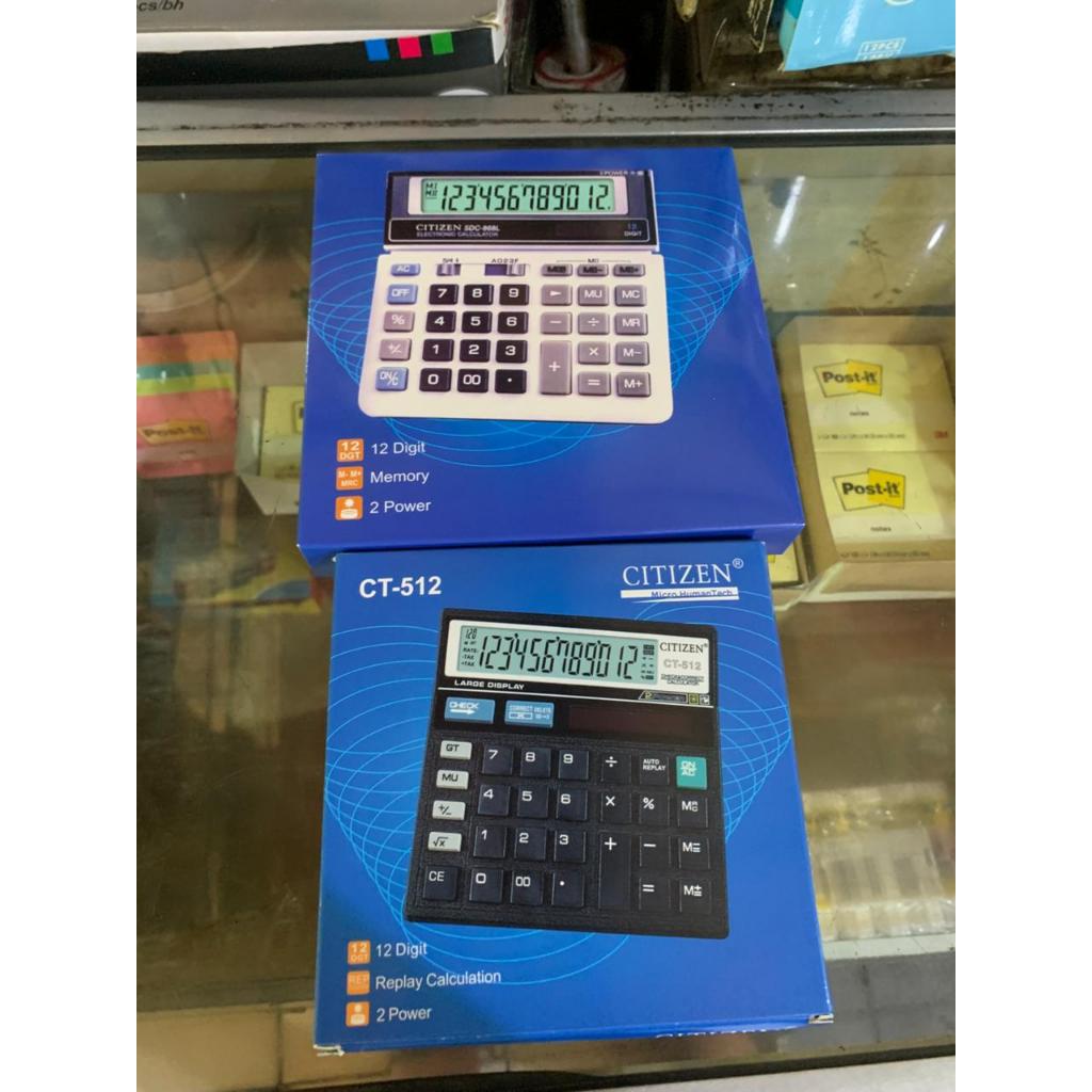 

Kalkulator 12 Digit Citizen SDC 868L dan CT 512
