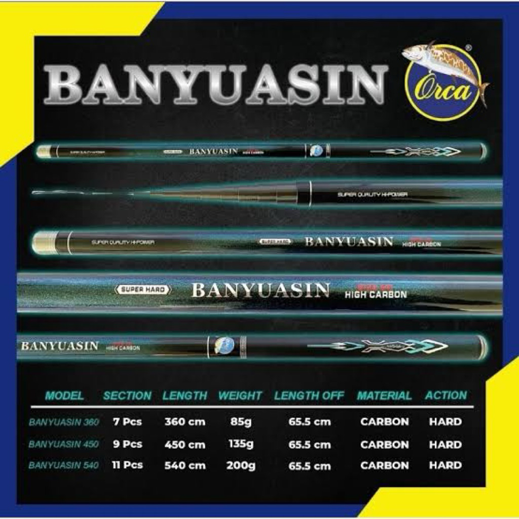 Joran//Tegek Orca Banyuasin//Tegek nila//Tegek waduk 360,450,540