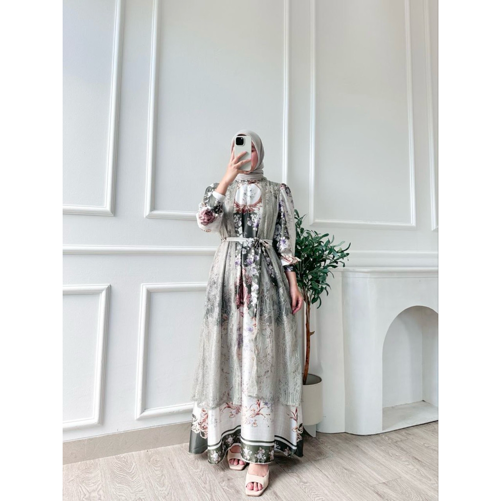 RESTA MAXI DRESS GAMIS PANJANG MUSLIMAH BAJU PANJANG DRESS SATIN BISA COD BAYAR DITEMPAT GAMIS MOTIF