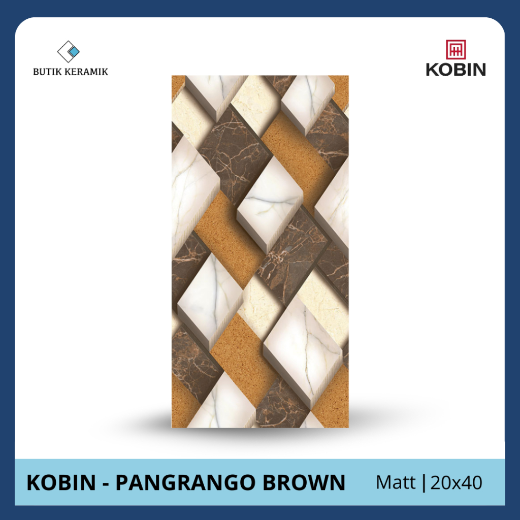 Keramik 20x40 Matt l Matt | Kobin | Pangrango Series | Glossy | Grade A / KW 1 | Keramik Lantai I Ke
