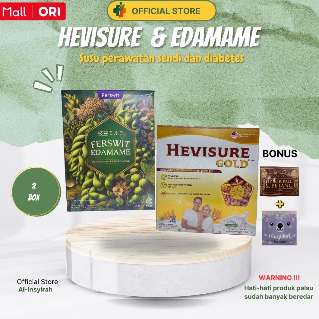 

HEVISURE GOLD Paket 2 Minuman Susu Nabati & Ferswit Edamame Isi 12 Sachet