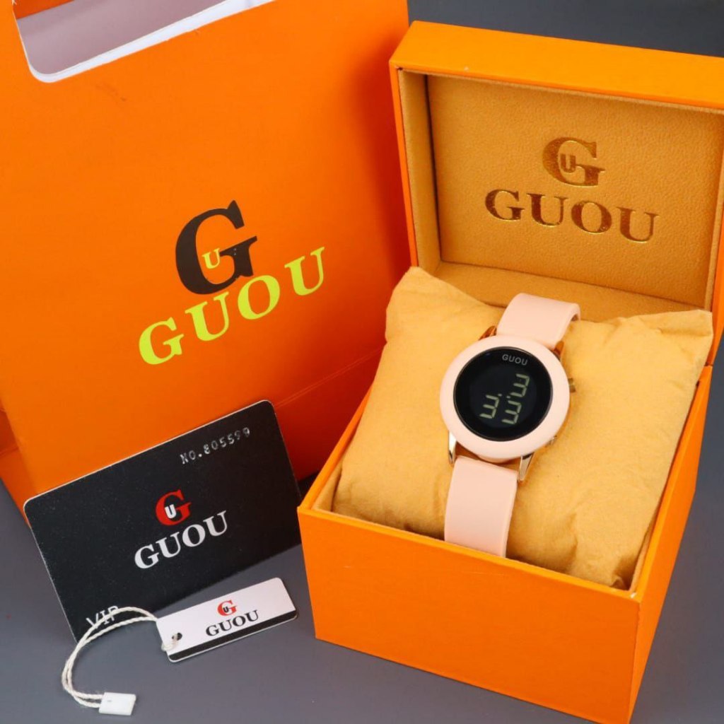Jam Tangan Wanita Original Guou Digital Karet Watches / Watch Termurah Import Fashion