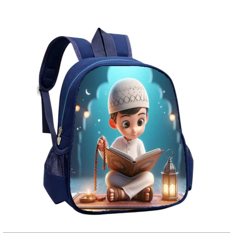 Tas ransel backpack tas mengaji anak cowok motif muslim mengaji