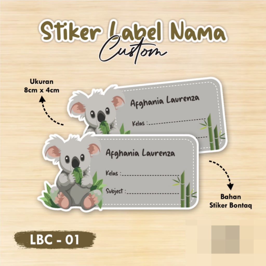 

STIKER LABEL BUKU PELAJARAN CUSTOM - STICKER NAMA KARAKTER BUKU ANAK SEKOLAH WATERPROOF (LBC)