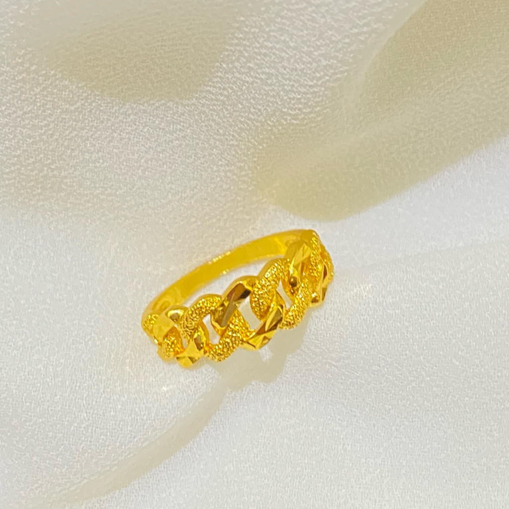 Cincin Rantai Sisik Naga Lapis Emas 24k Anti Luntur
