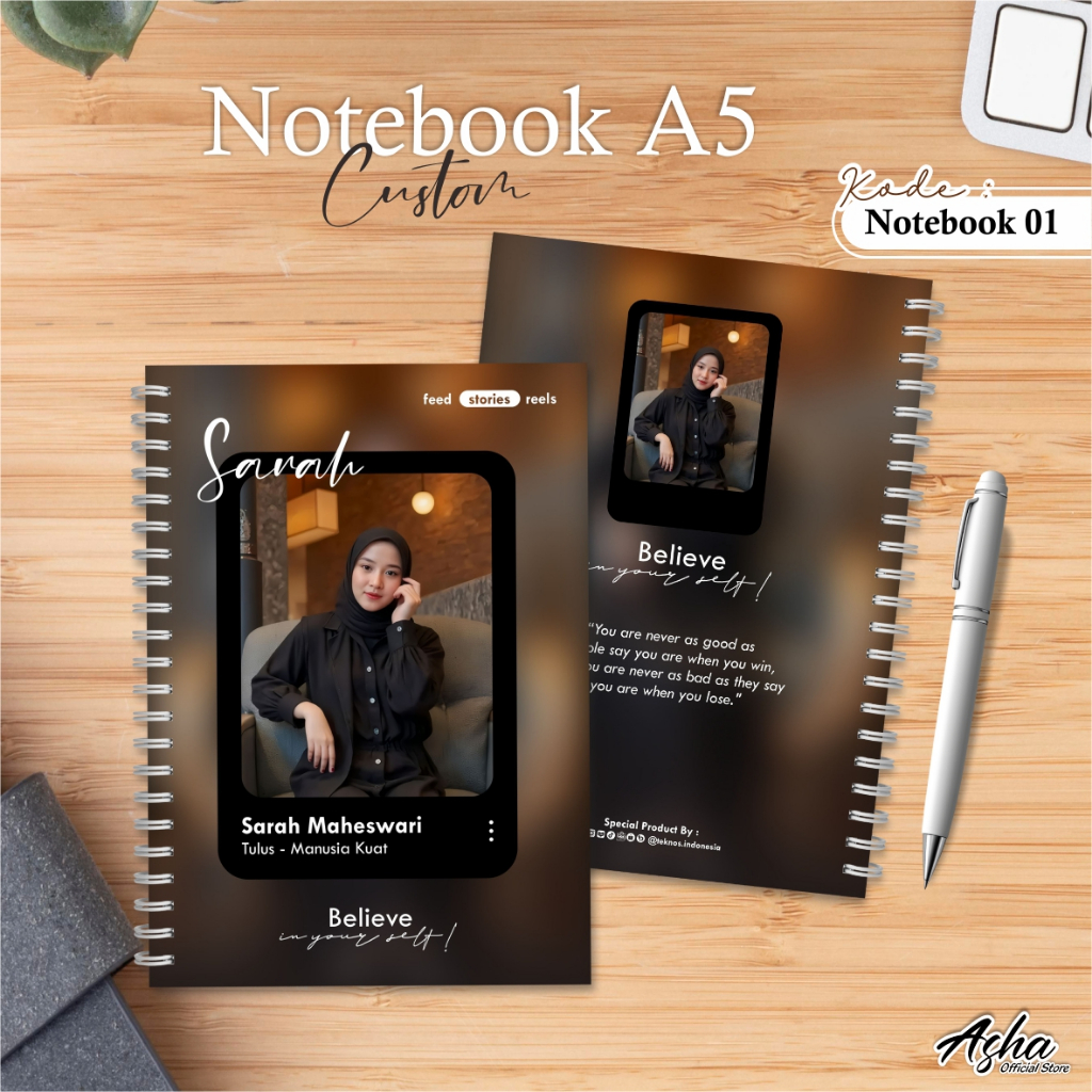 

NOTE BOOK SOFTCOVER CUSTOM FREE FOTO - BUKU CATATAN A5 SPIRAL PREMIUM