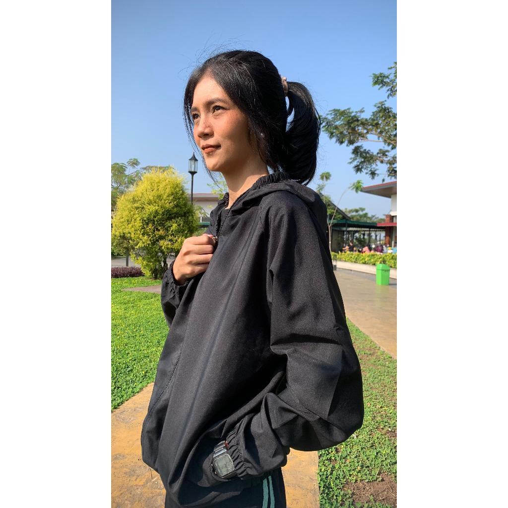 Big Promo Jaket Olahraga Parasut Polos Pria/Wanita Mirip Uniqlo, Uv Protction, Windbreaker, Sauna