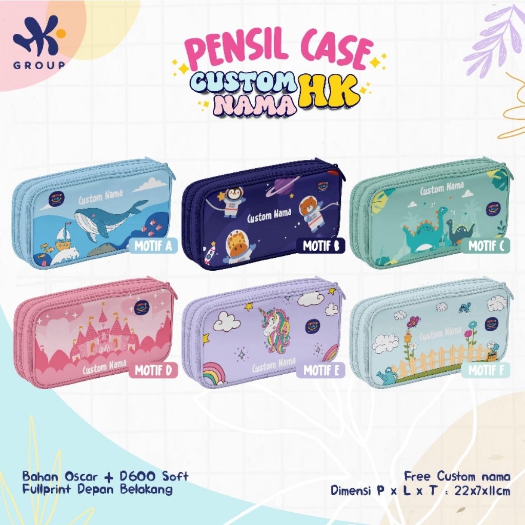 

Hk Group Peralatan Sekolah Anak Tempat Pensil Case [Close❌] Custome Nama Lucu Kekinian Premium /Terbatas