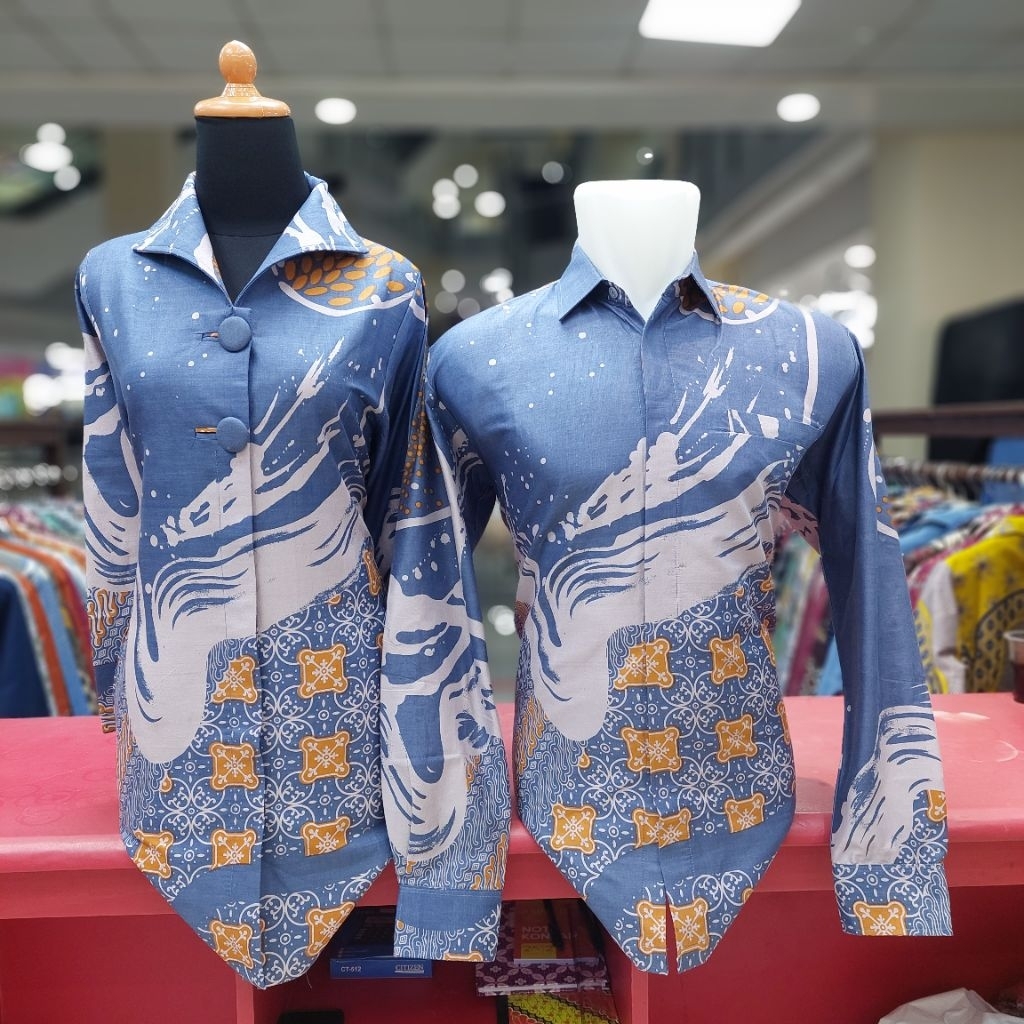 batik couple bahan katun lapisan trikot model tunik