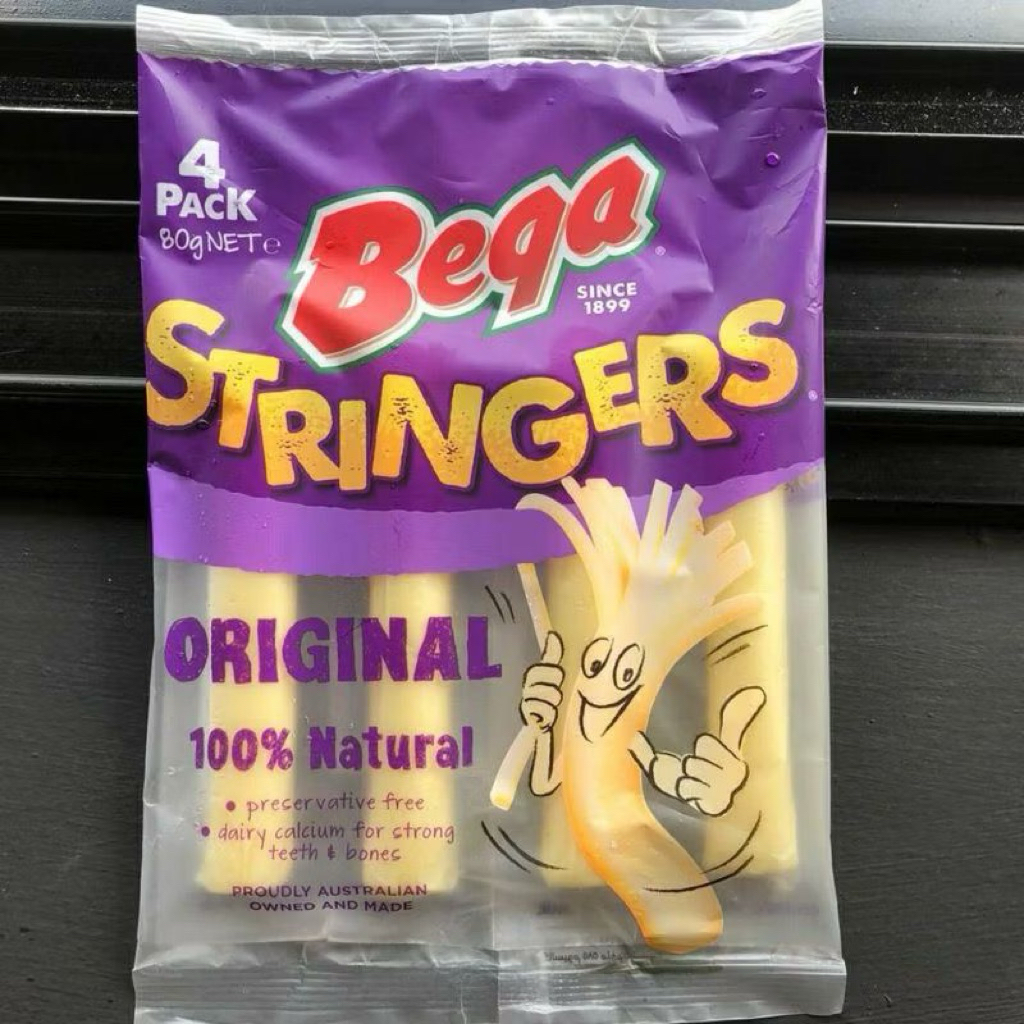 

Bega Stringers Keju Mozzarella Original 4 Pack | Snack Sehat