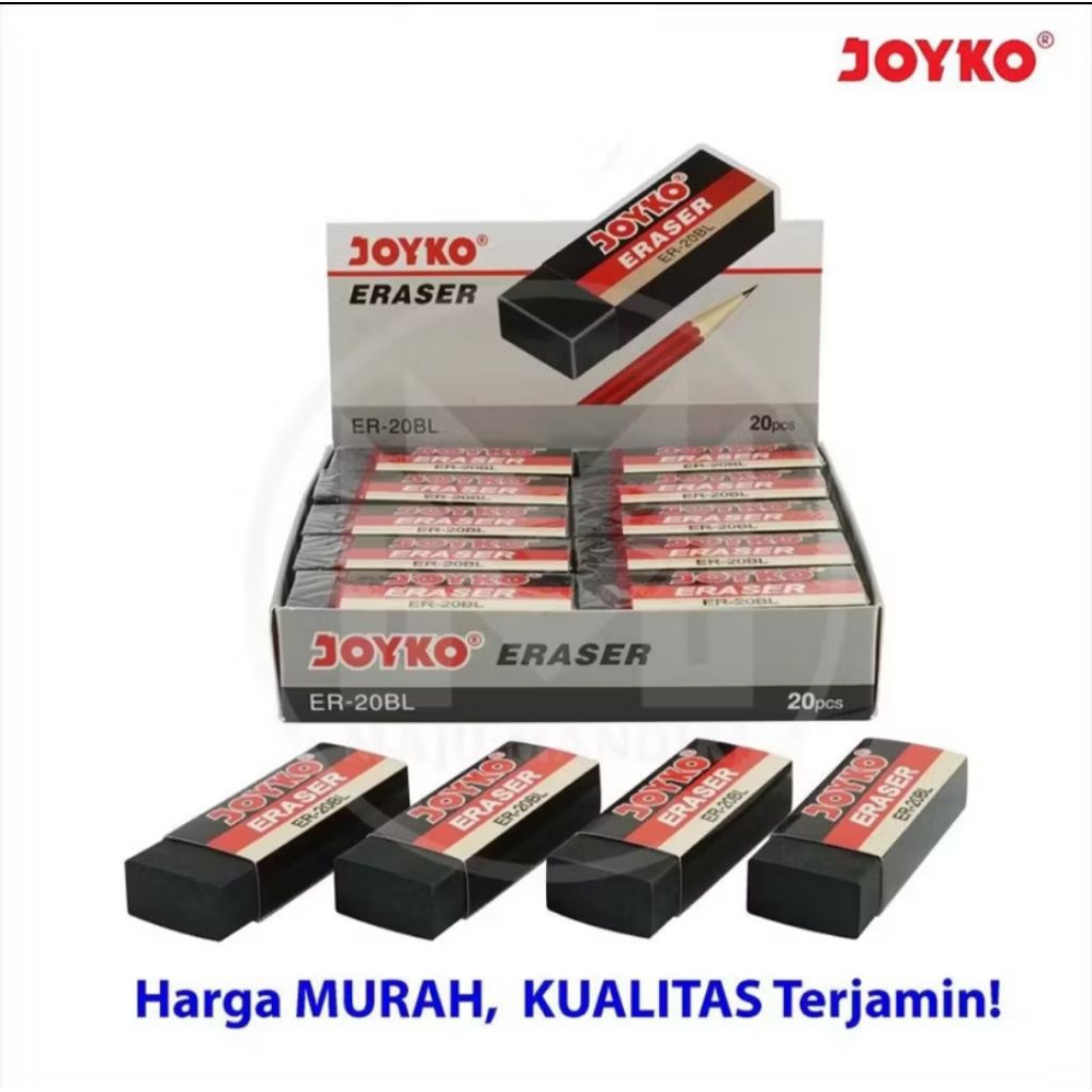 

Penghapus Joyko EB-20BL Hitam | Eraser Isi 20 PCS Jumbo | Eraser Pensil Besar JOYKO ER-20BL Hitam