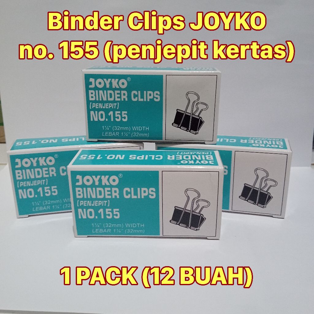 

Binder Clips JOYKO no.155 penjepit kertas 1 pack (12 buah)