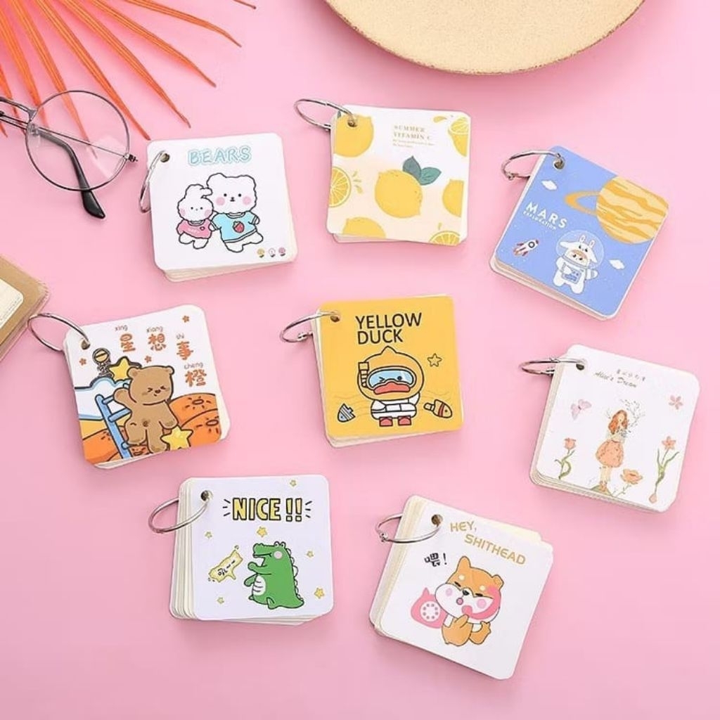 

Notebook Ring Mini Isi 80 Lembar Buku Note Gantungan Karakter Lucu Sticky Note Lucu Notepad Dengan Gantungan