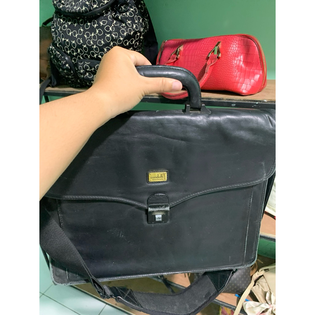 tas laptop brand condotti handmade dan sling kulit cotton