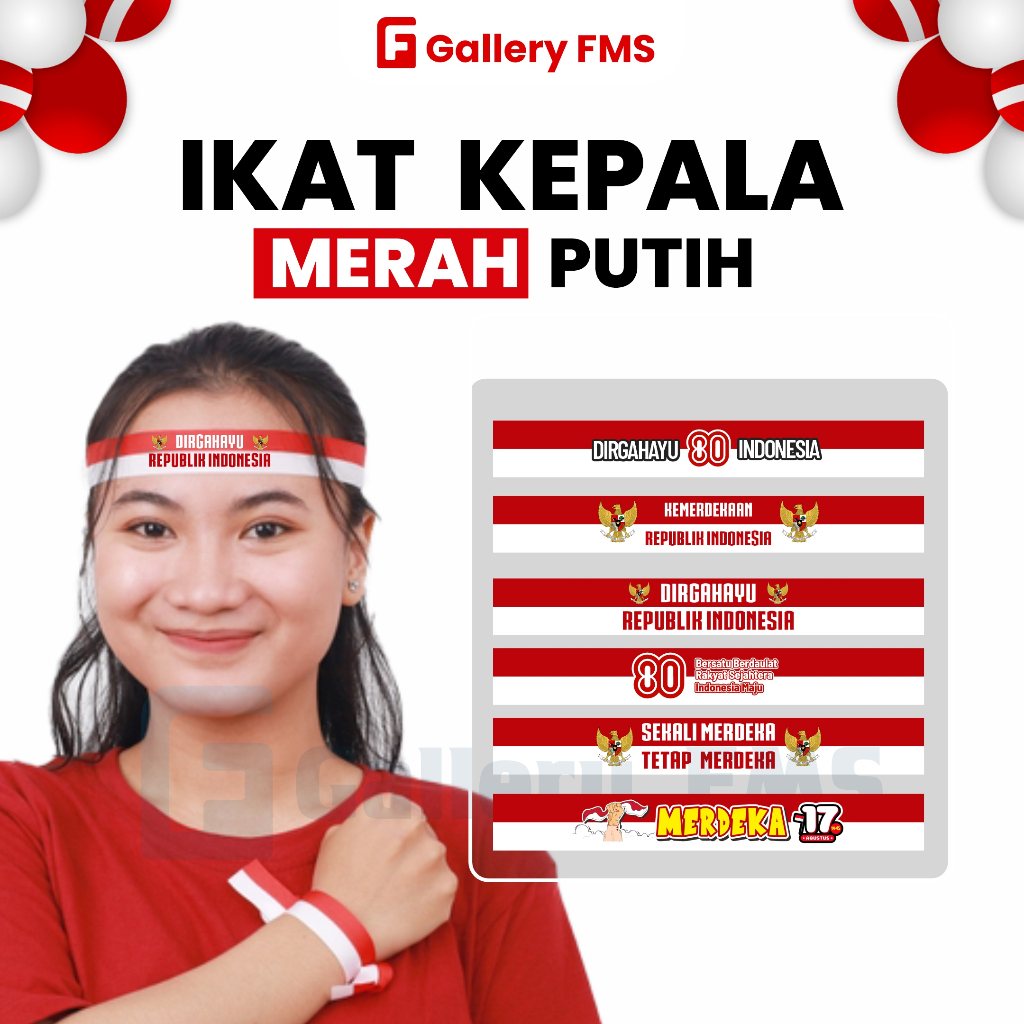 Tali Ikat Kepala Merah Putih | Headband Merah Putih | Pita Ikat Kepala