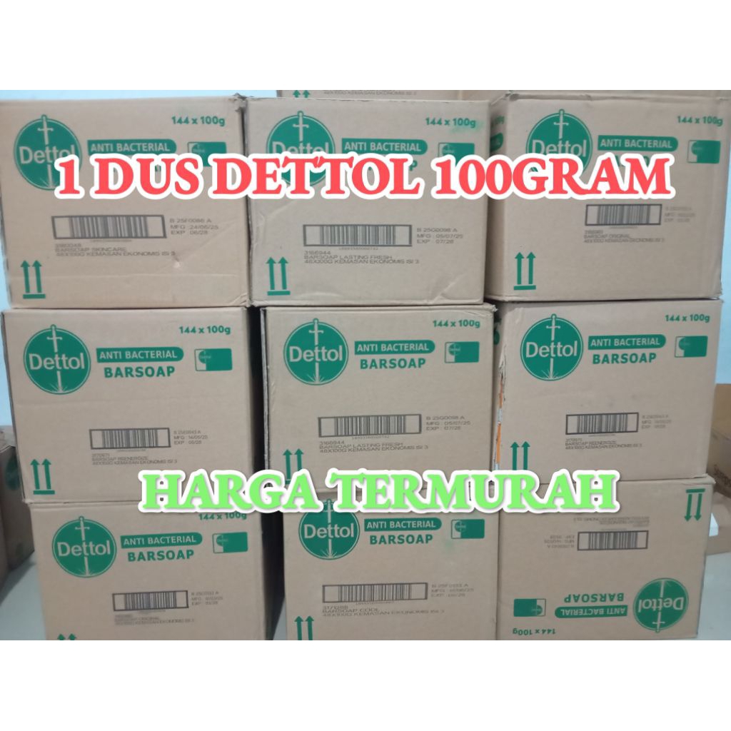 SABUN DETTOL 100G SEKARTON SABUN BATANG DETTOL BESAR DETTOL SABUN BATANG BESAR 100gram SATU DUS