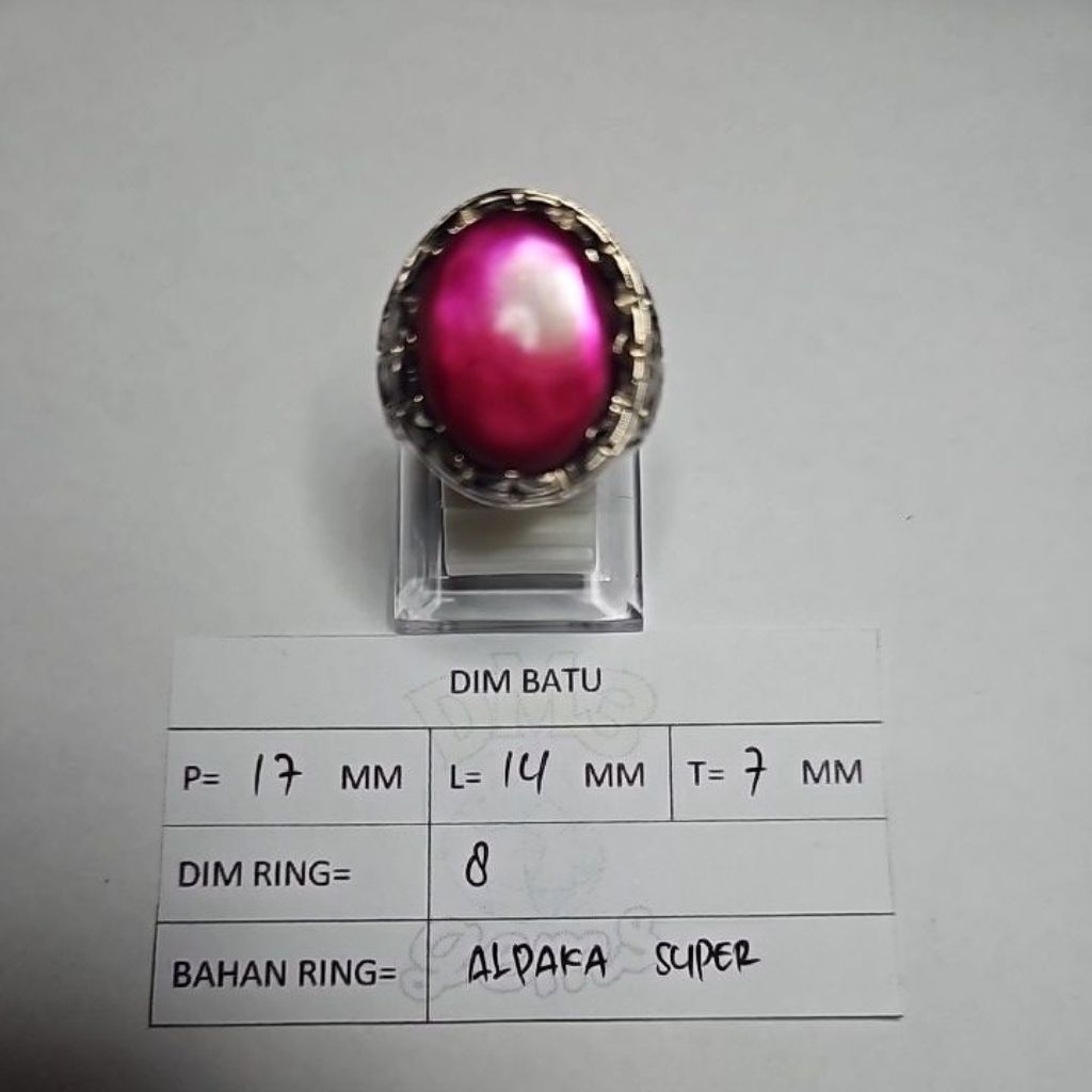 Cincin Batu Ruby Kerang Pink