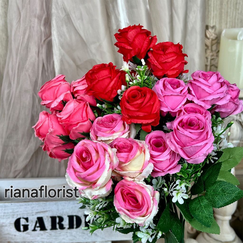 BUNGA MAWAR IMPORT ARTIFICIAL